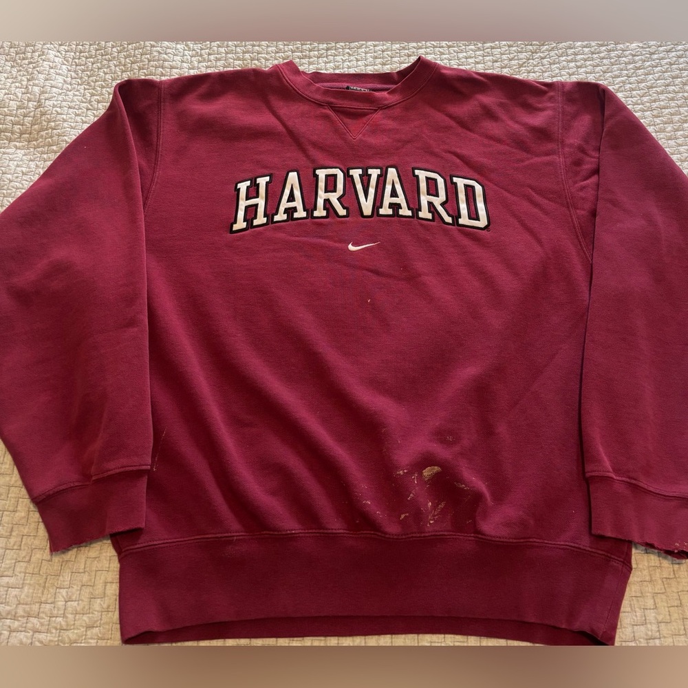 Vintage Y2K Harvard University Nike Center Swoosh Embroidered Sweatshirt Big S